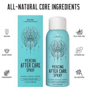 Face Body Piercing Aftercare Spray Piercing Cleaning Solution | 120ml | Saline